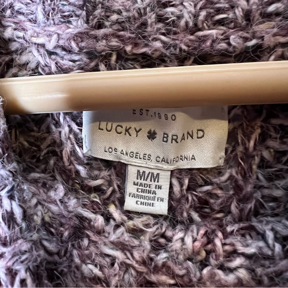 Lucky Brand Cable Knit Marled Sweater Size Medium - Picture 6 of 7